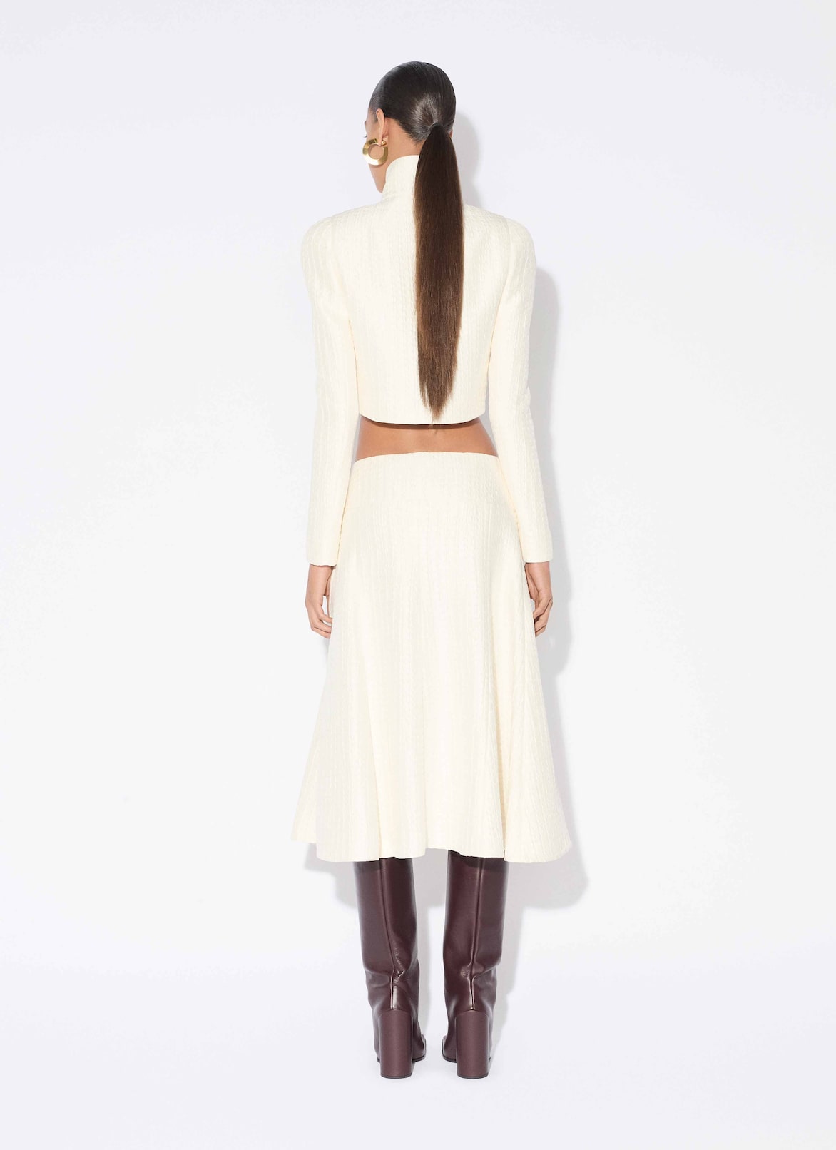 SILK SLIT SKIRT ALAÏA IVORY SILK SLIT SKIRT